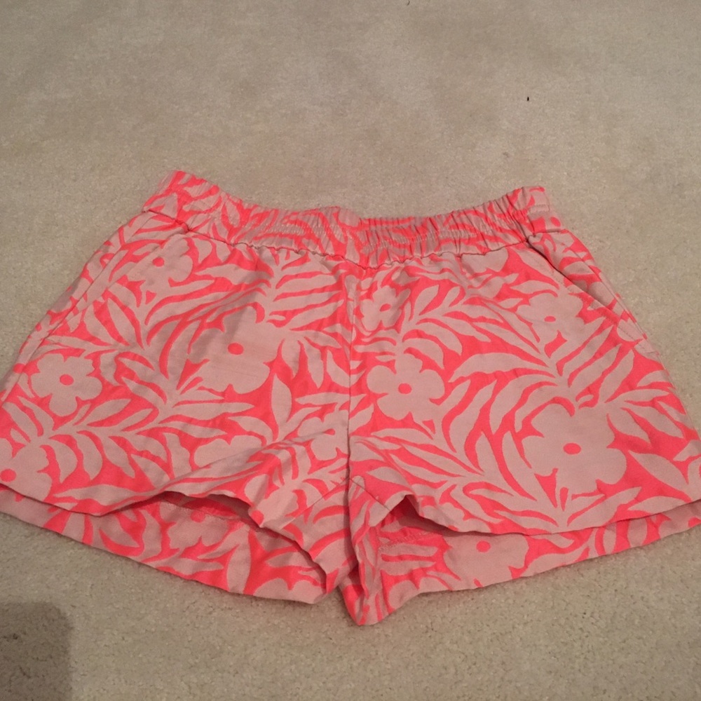 Pink and white flower pattern Jcrew shorts